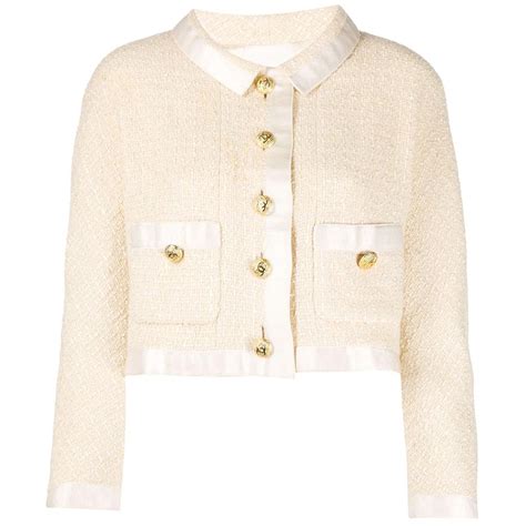 chanel cropped tweed jacket|chanel tweed jacket for sale.